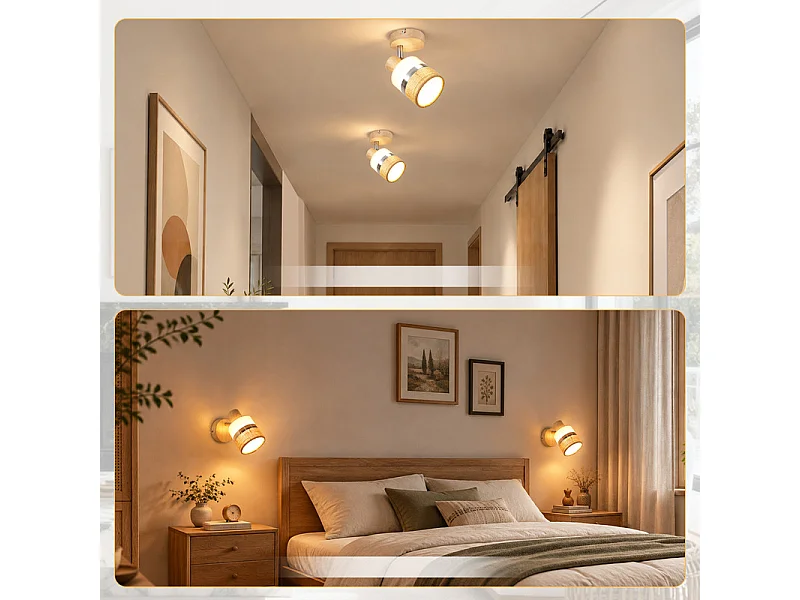 NETTLIFE Glitzerlife LED-Deckenleuchte 1-flammig E14, Vintage-Deckenlampe, Flurlampe