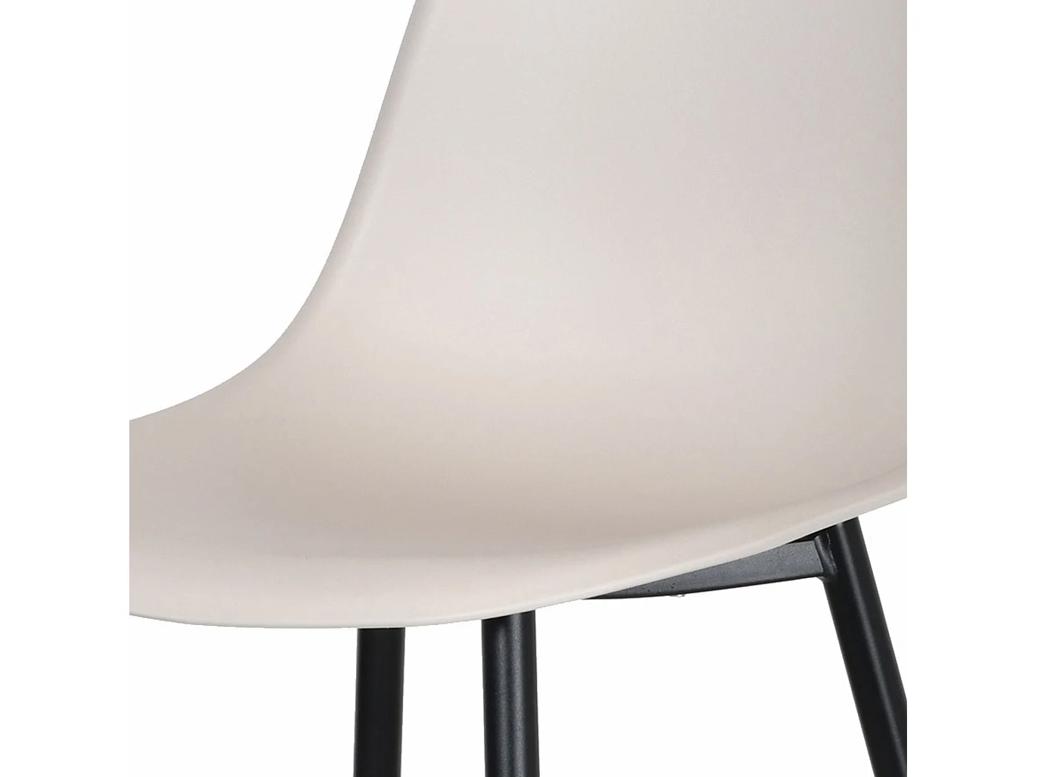 Pair of Aspen Curve Dining Chairs, Black Metal Tapered Frame