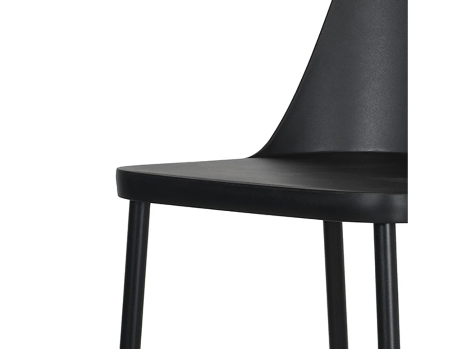 Pair of Aspen Duo Dining Chairs, Black Metal Tapered Frame