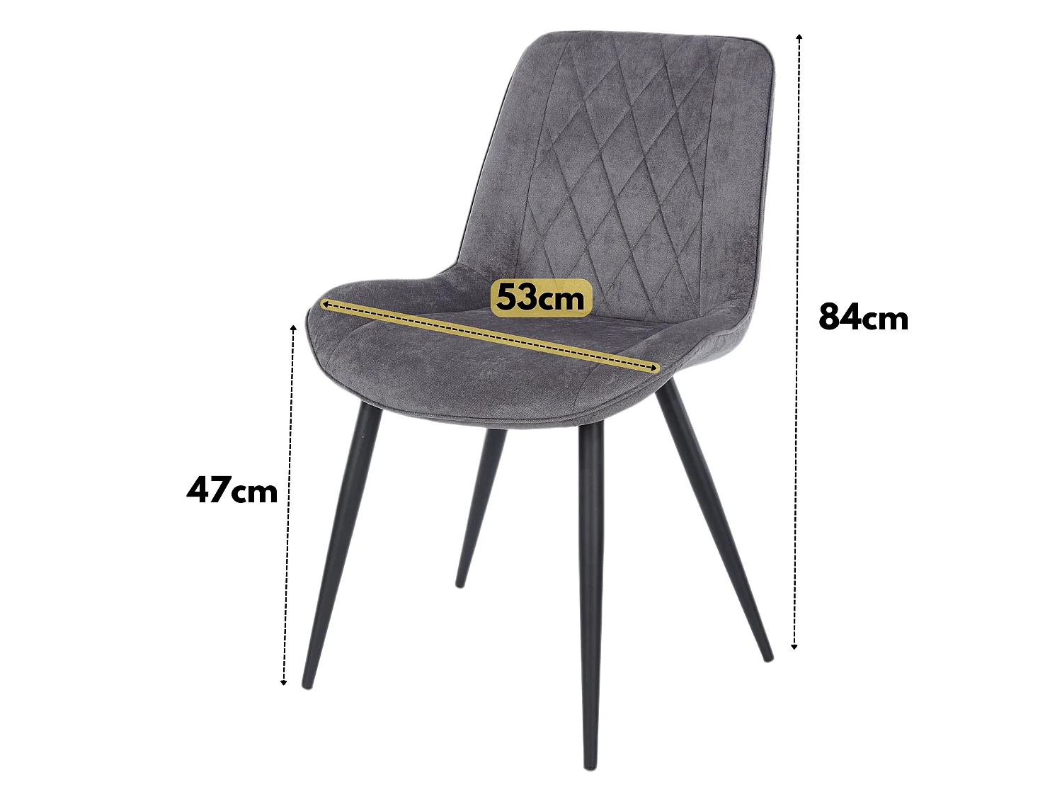 Pair of Aspen Upholstered Diamond-Stitch Fabric Dining Chairs