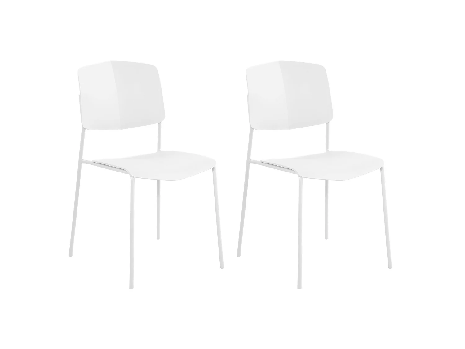 Pair of Academy Kitchen Dining Chairs, Metal Frame & Plastic Seating