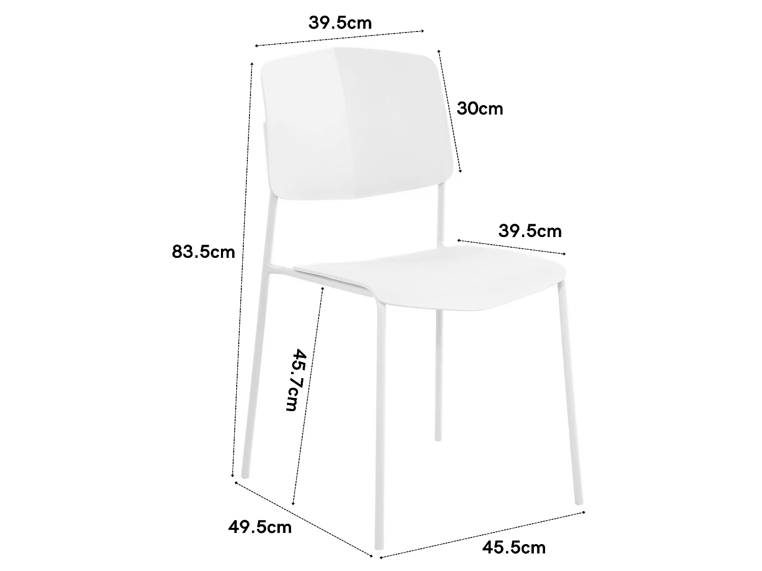 Pair of Academy Kitchen Dining Chairs, Metal Frame & Plastic Seating