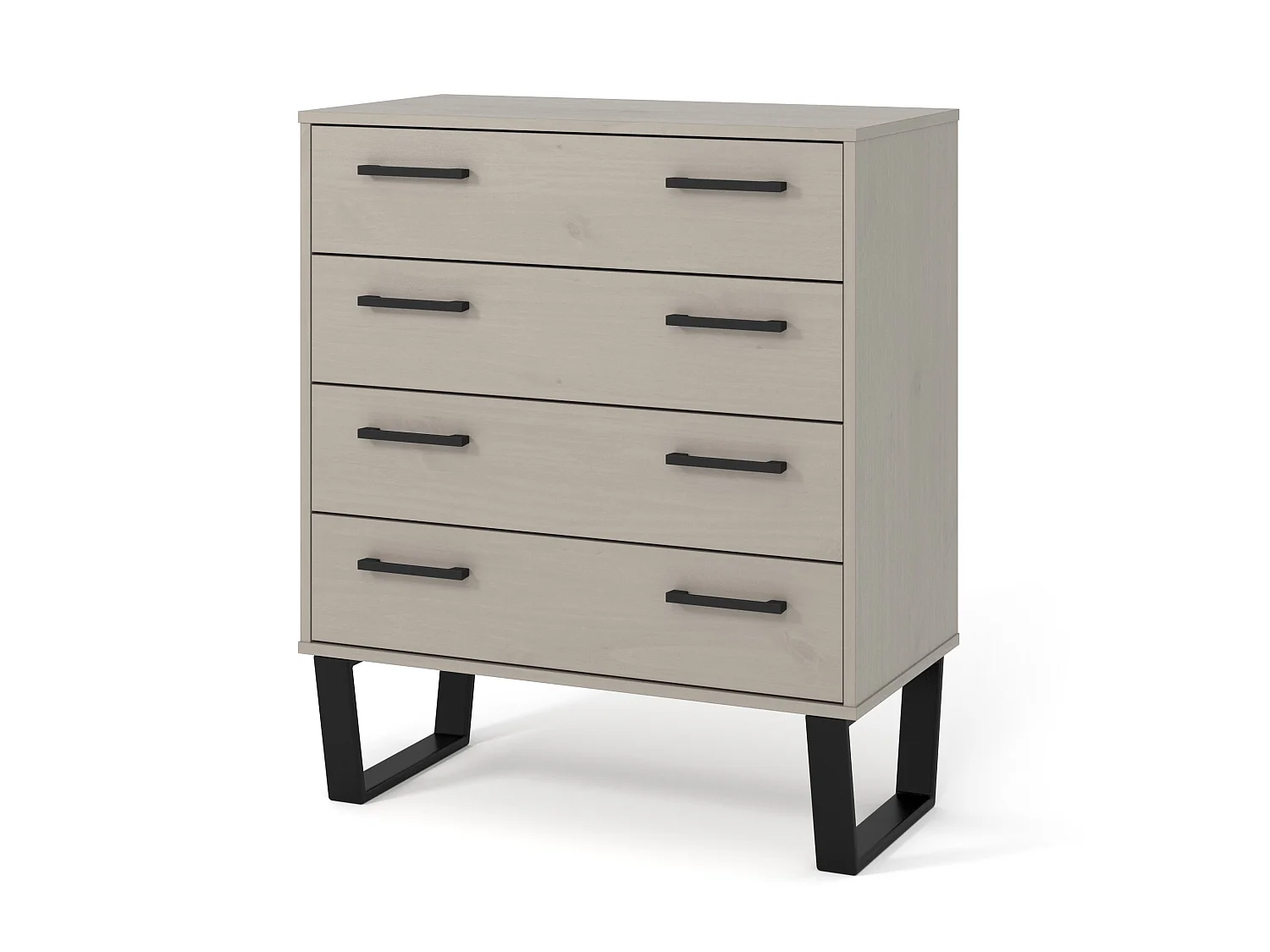 Texas Grey 4-Drawer Industrial Chest of Drawers