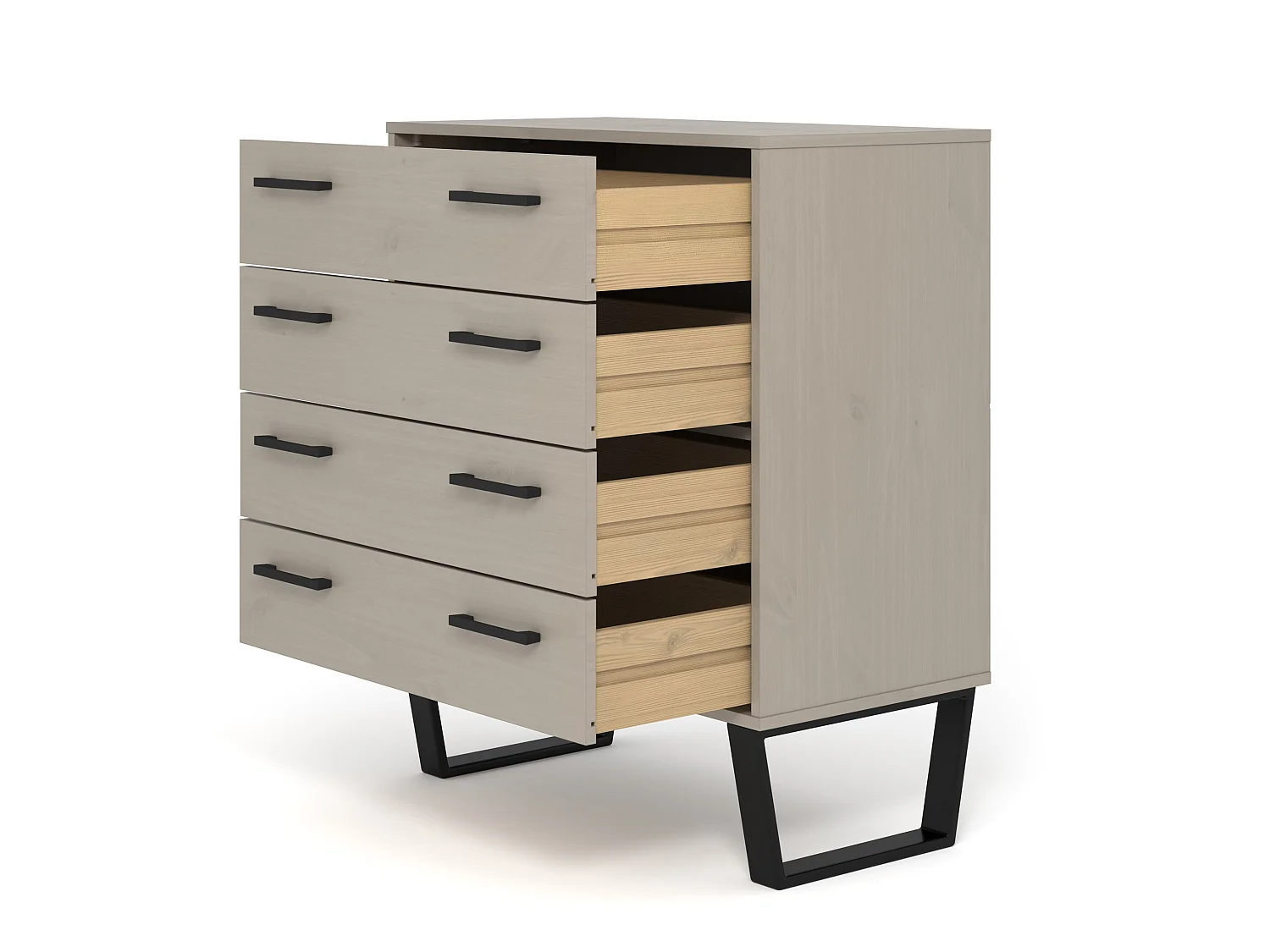 Texas Grey 4-Drawer Industrial Chest of Drawers