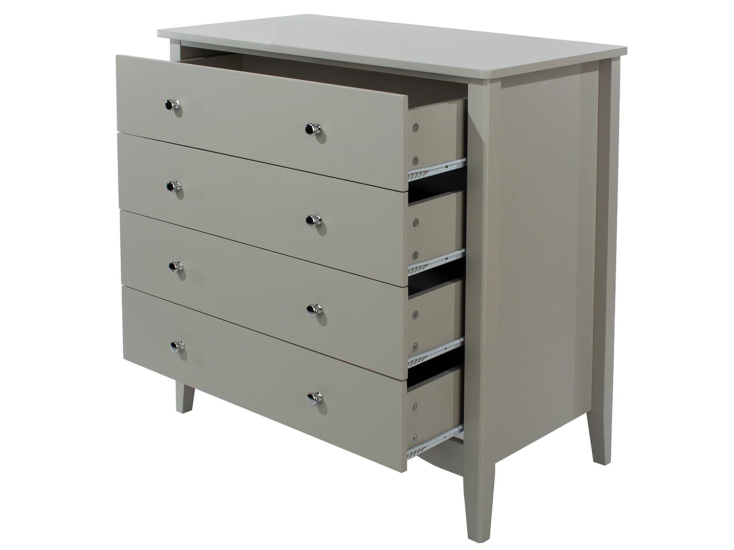 Como 4-Drawer Shaker-Style Chest of Drawers, Metal Hardware