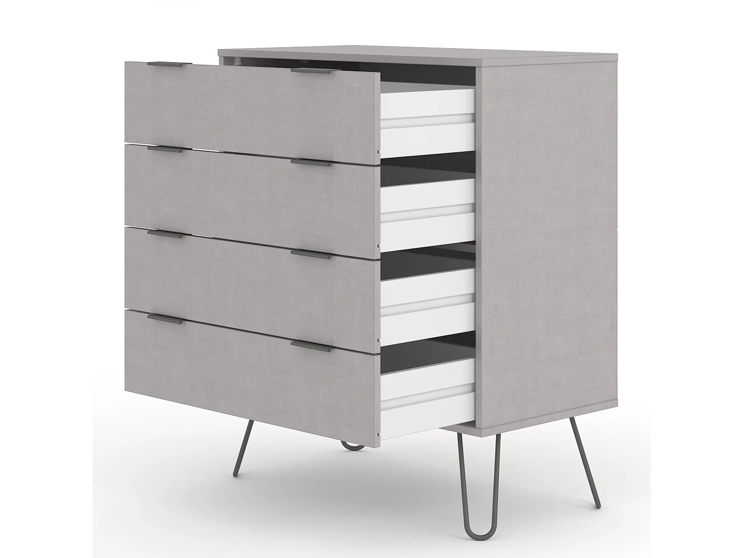 Augusta 4-Drawer Chest of Drawers, Industrial Design