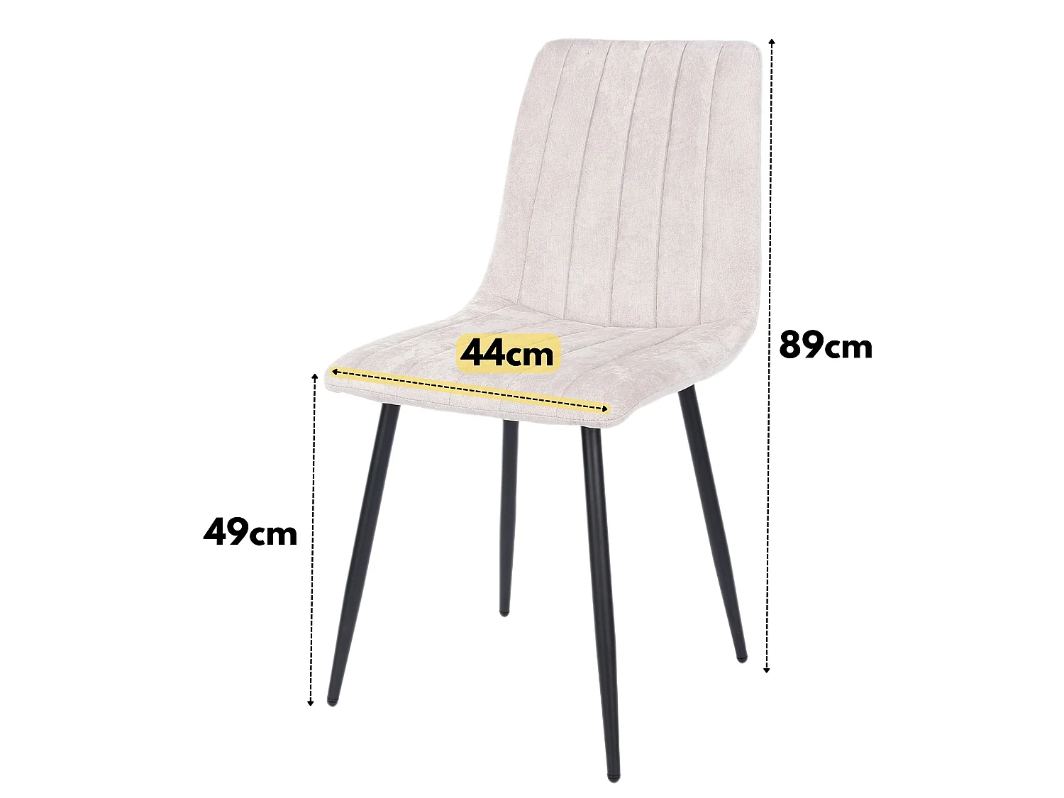 Pair of Aspen Upholstered Straight-Stitch Fabric Dining Chairs
