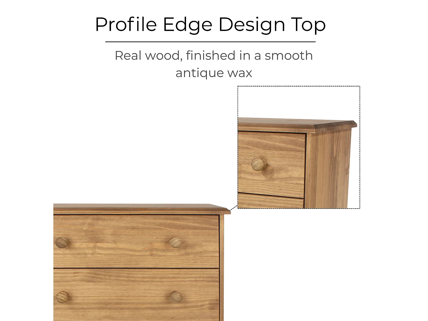 Cotswold 4-Drawer Rustic Brown Chest of Drawers