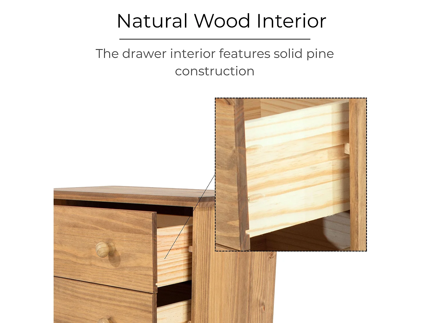 Cotswold 4-Drawer Rustic Brown Chest of Drawers