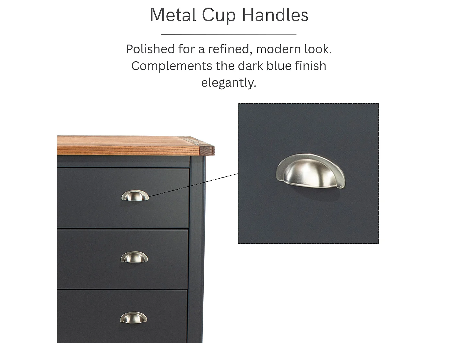 Dunkeld 4-Drawer Chest of Drawers, Midnight Blue