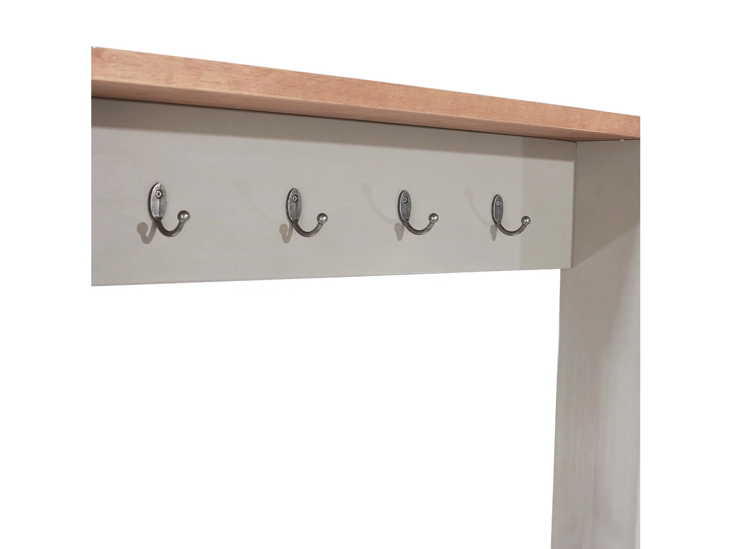 Corona Hall Shoe Bench with Hat & Coat Rack, Waxed Solid Wood