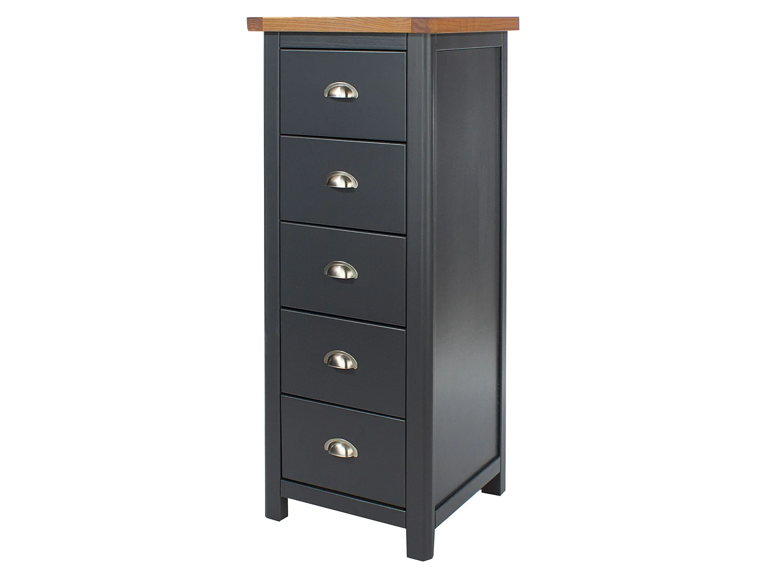 Dunkeld 5-Drawer Narrow Chest of Drawers, Midnight Blue