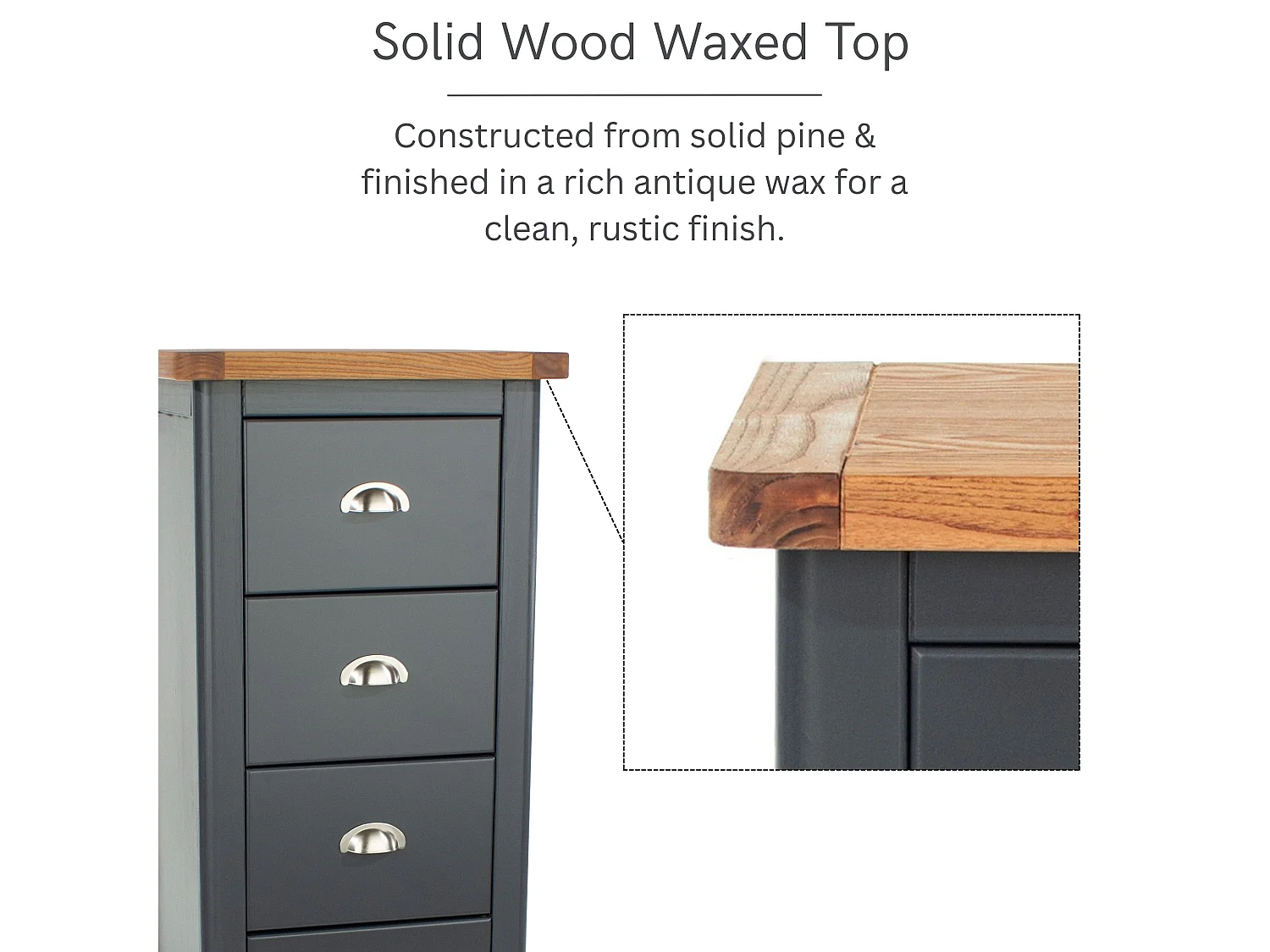 Dunkeld 5-Drawer Narrow Chest of Drawers, Midnight Blue