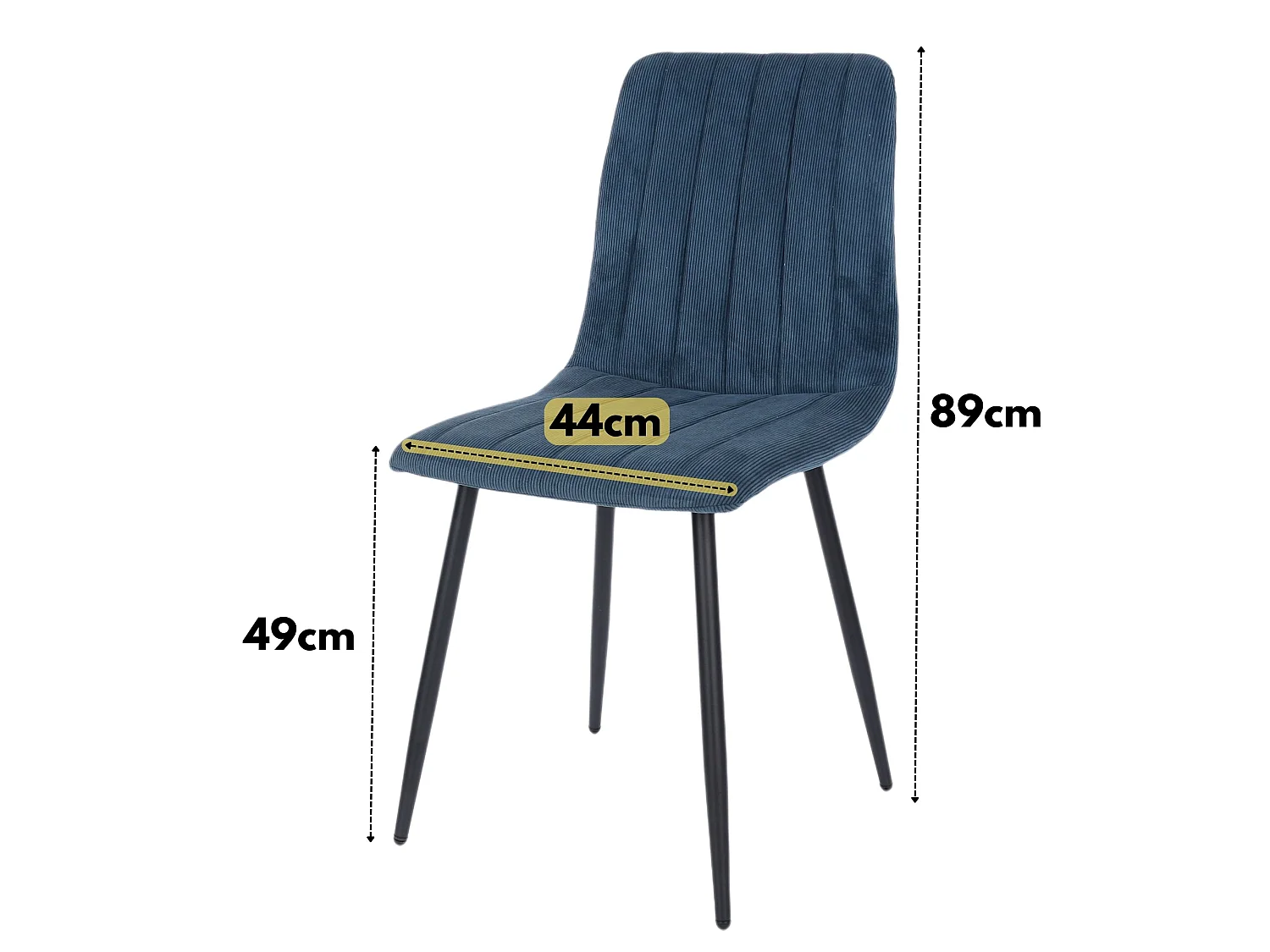 Pair of Aspen Upholstered Straight-Stitch Fabric Dining Chairs