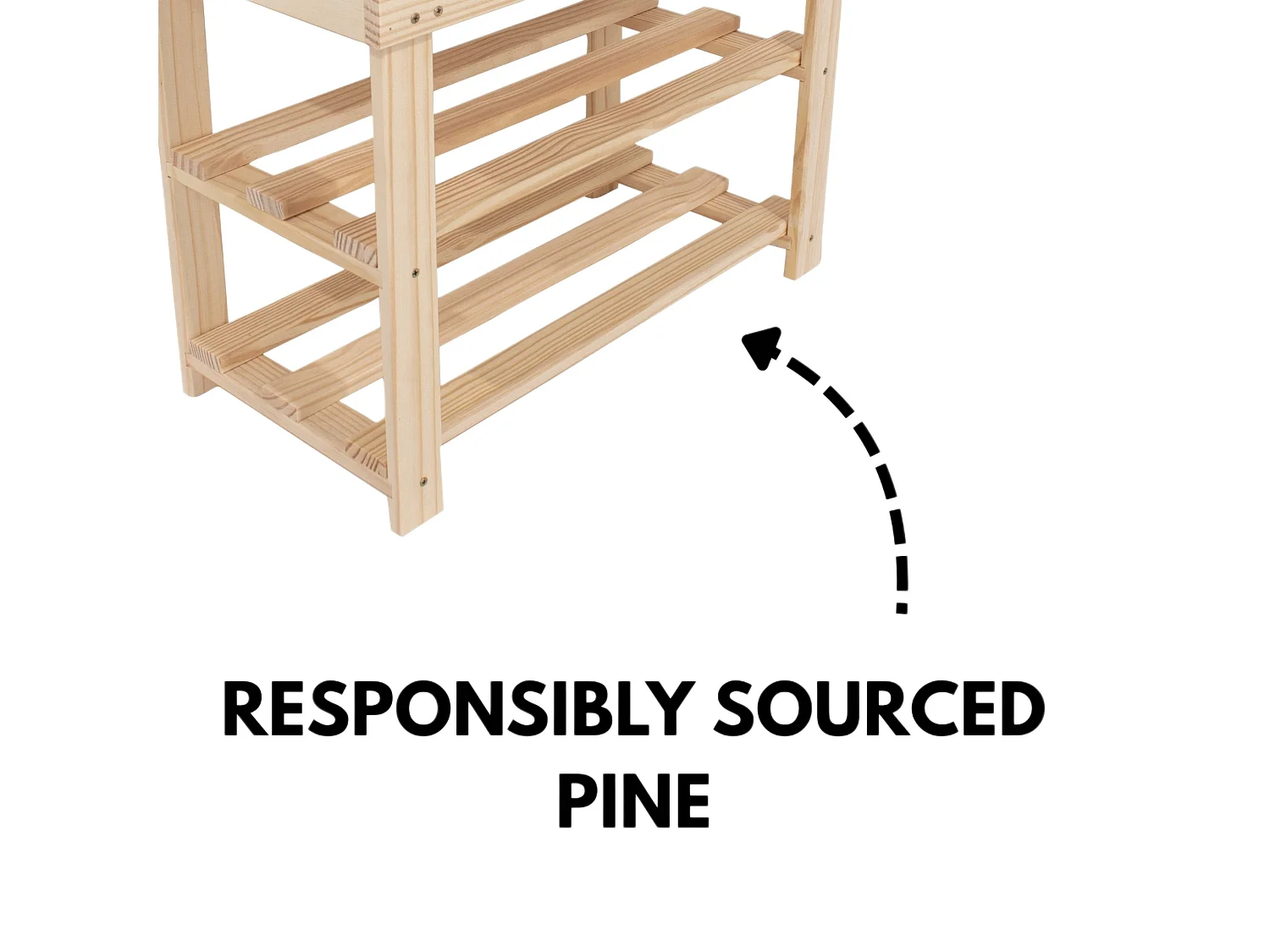 Solid Wood Shoe Bench with Top, 6-Shoe Storage