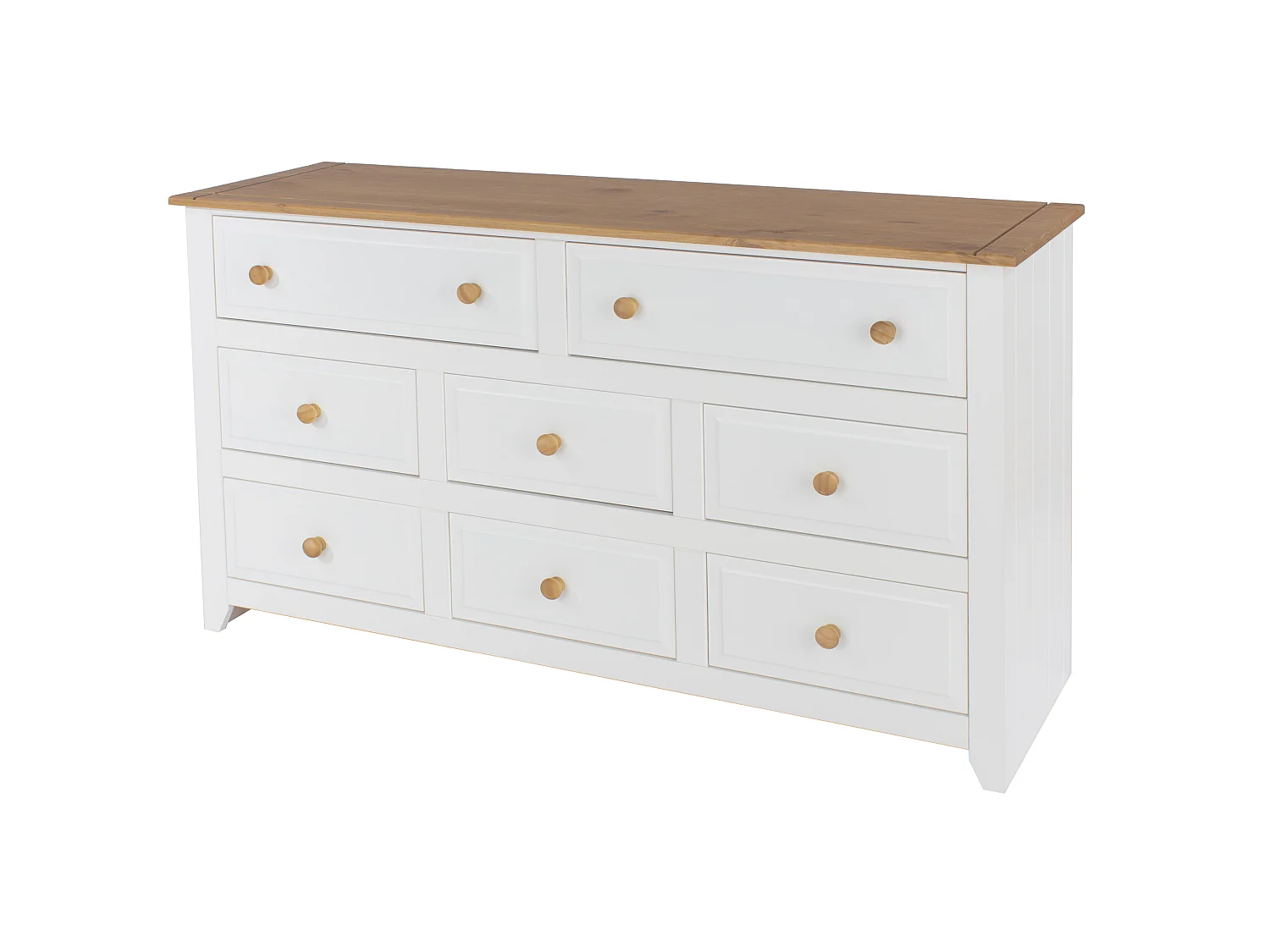 Capri 6 + 2 Drawer Large Wide Chest of Drawers, Coastal White Paint