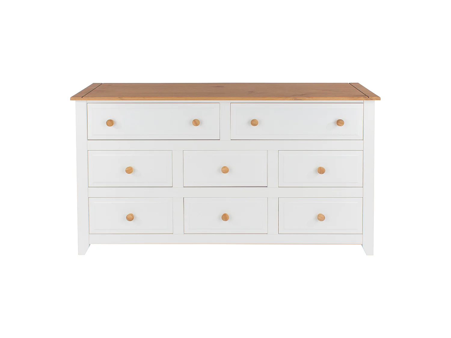 Capri 6 + 2 Drawer Large Wide Chest of Drawers, Coastal White Paint