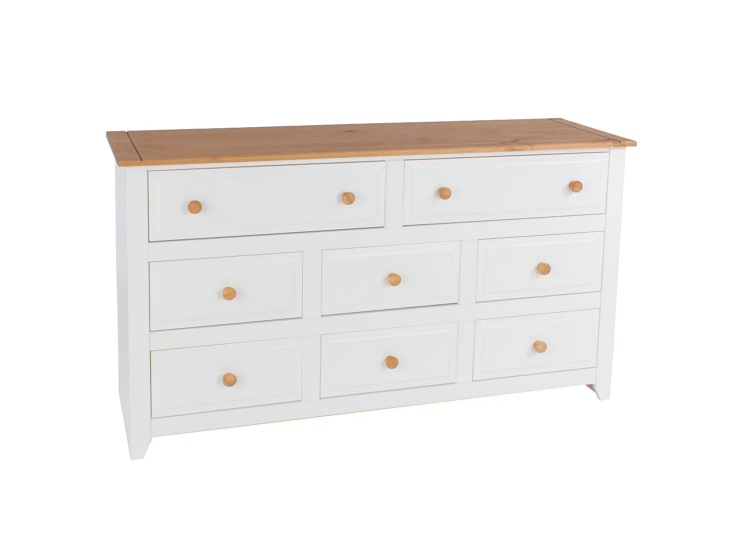 Capri 6 + 2 Drawer Large Wide Chest of Drawers, Coastal White Paint