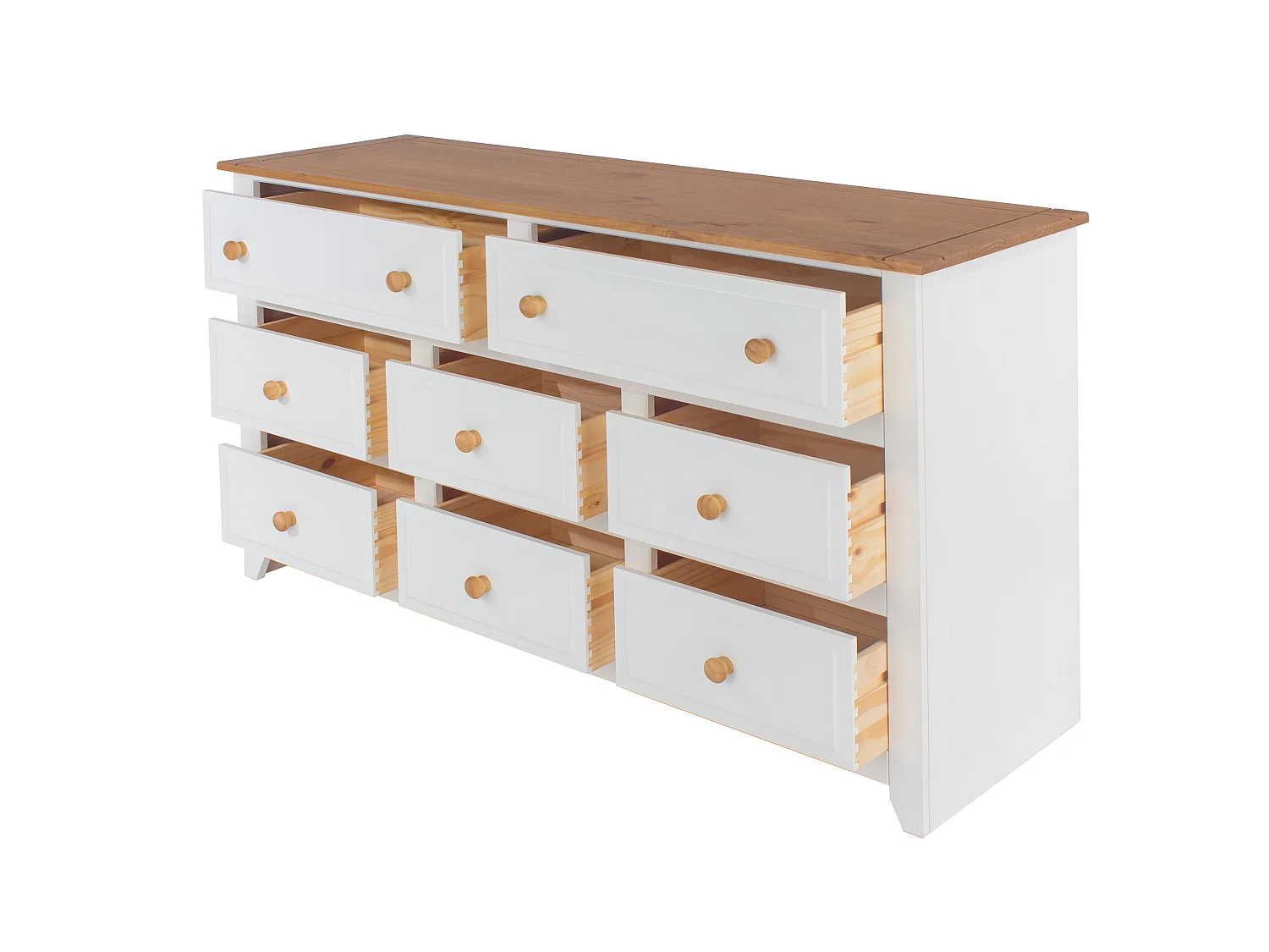 Capri 6 + 2 Drawer Large Wide Chest of Drawers, Coastal White Paint