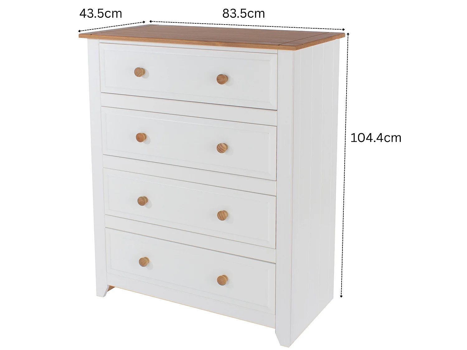 Capri 4-Drawer Chest of Drawers, Coastal White Paint
