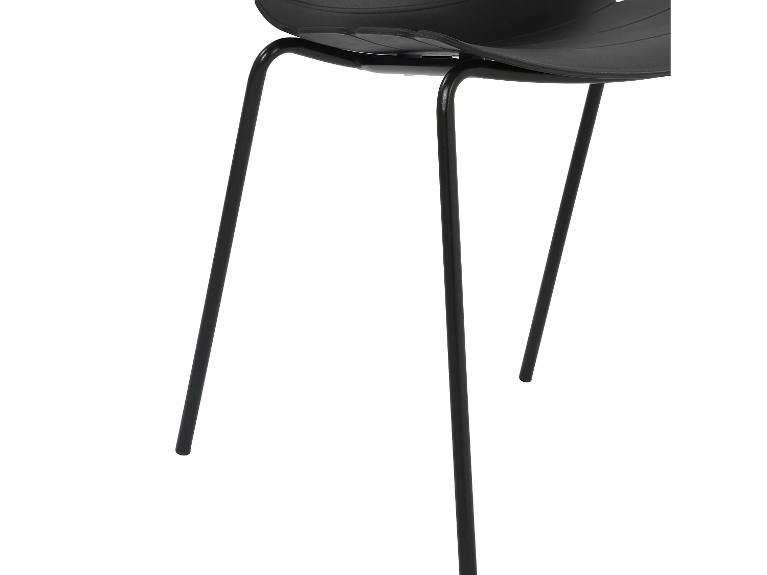 Pair of Bali Kitchen Dining Chairs, Black Metal Tapered Legs with Plastic Seats