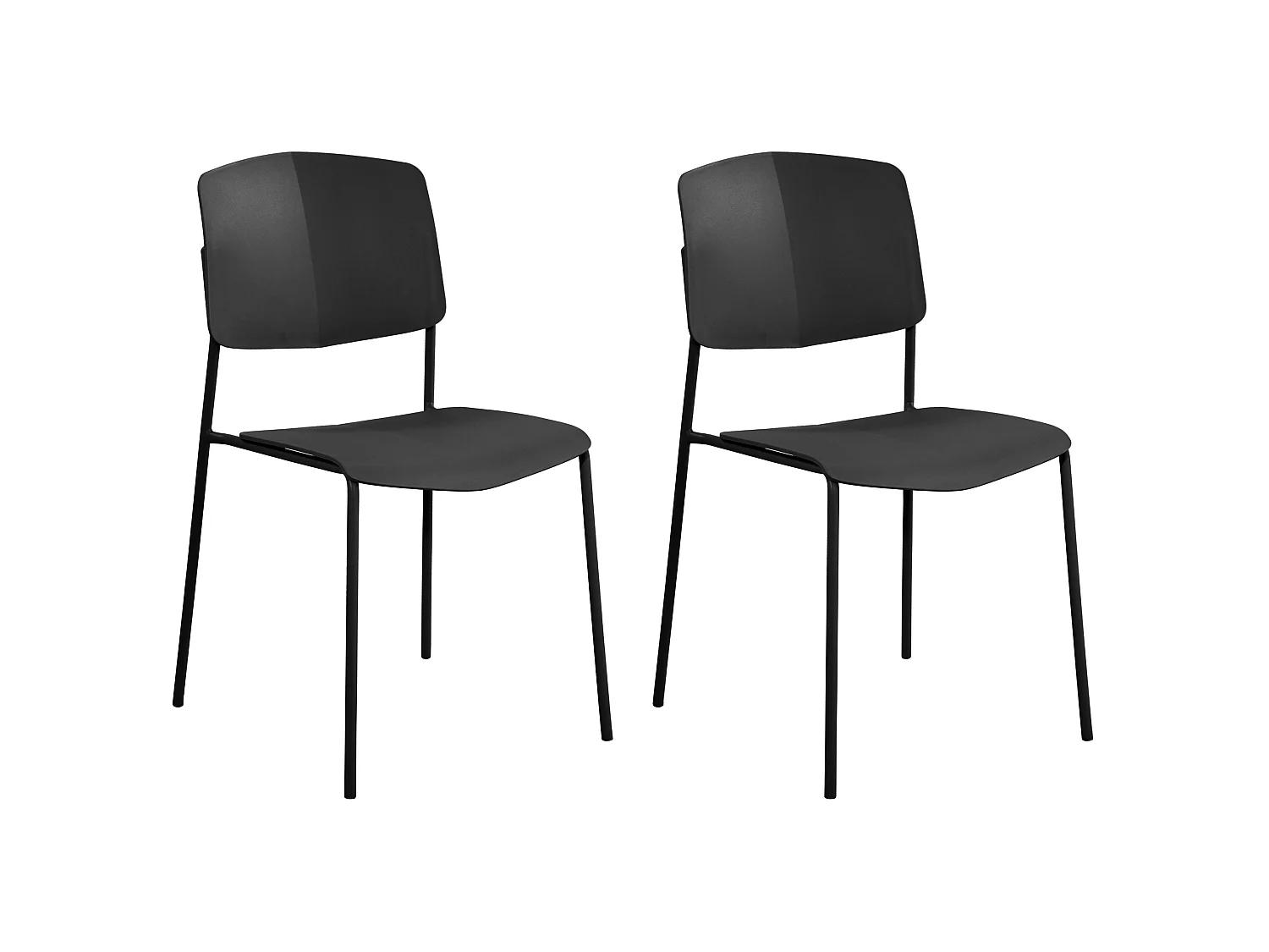 Pair of Academy Kitchen Dining Chairs, Metal Frame & Plastic Seating