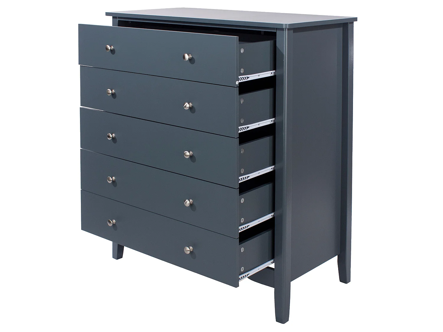 Como 5-Drawer Shaker-Style Chest of Drawers, Metal Hardware