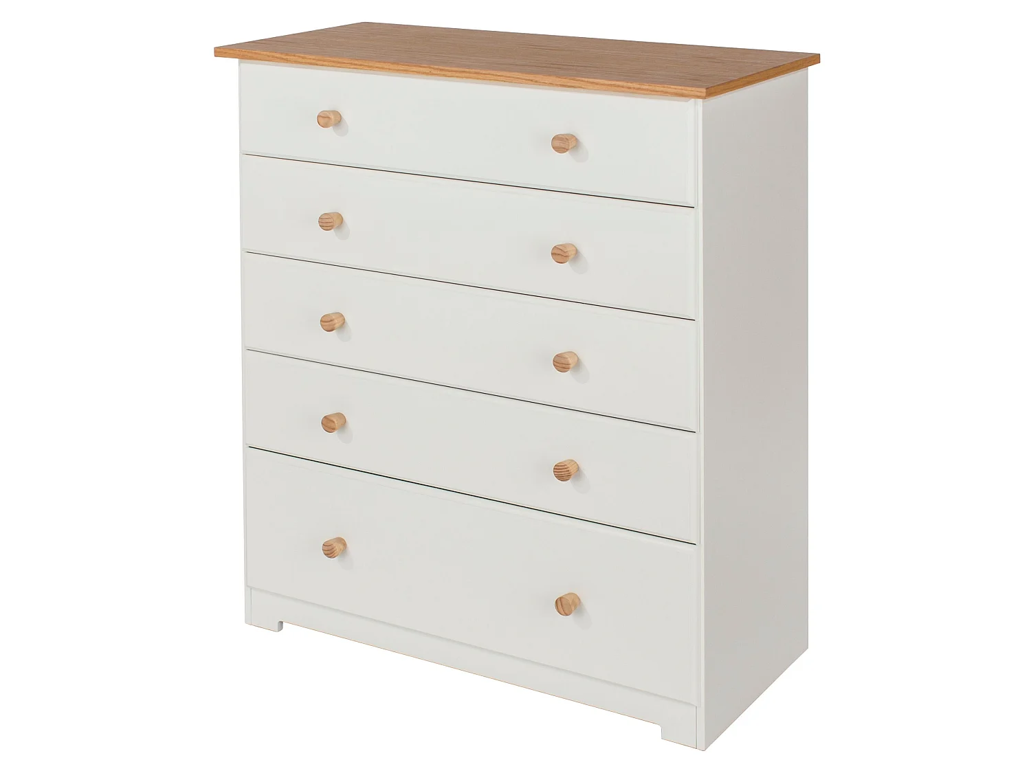 Colorado 5-Drawer Chest of Drawers, Rustic White Paint