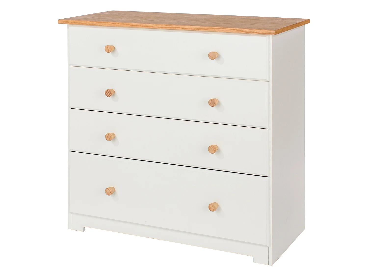 Colorado 4-Drawer Chest of Drawers, Rustic White Paint