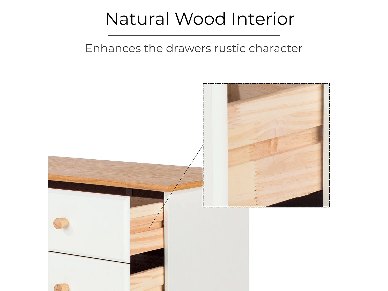 Colorado 4-Drawer Chest of Drawers, Rustic White Paint