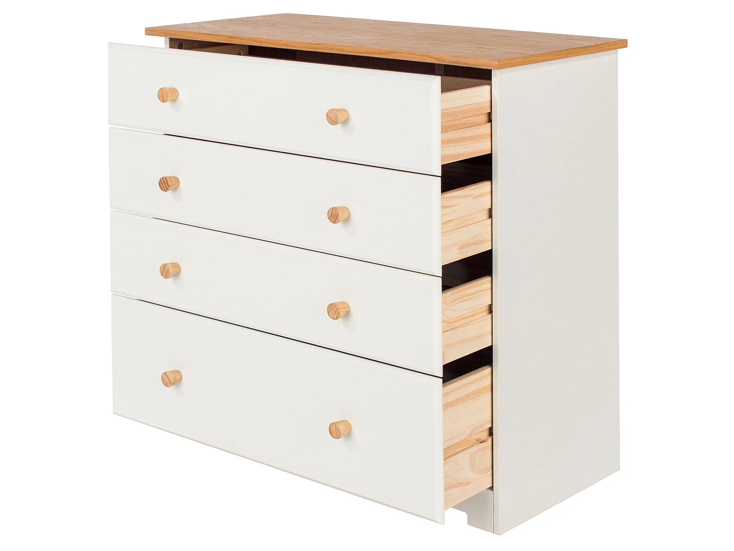 Colorado 4-Drawer Chest of Drawers, Rustic White Paint