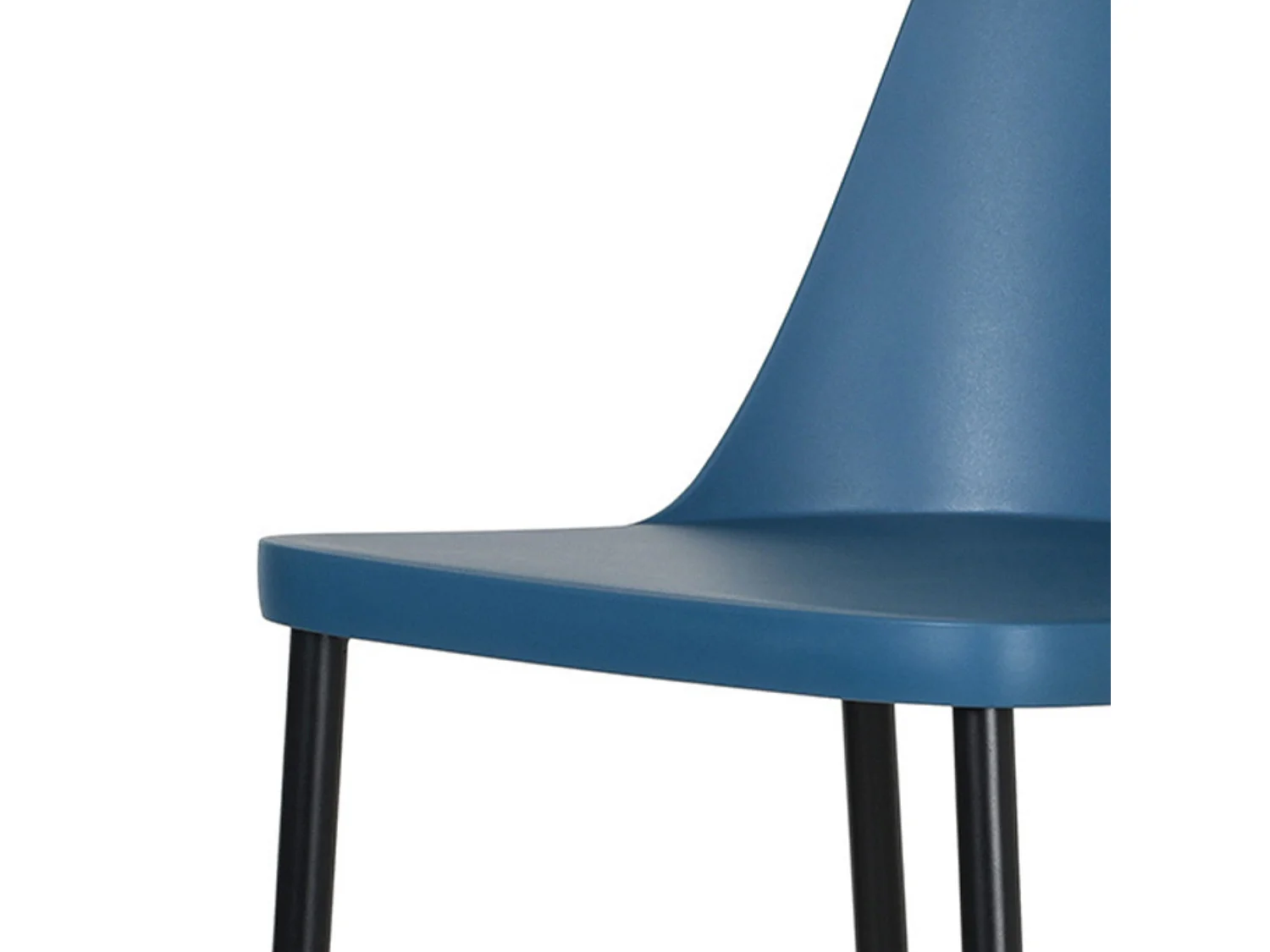 Pair of Aspen Duo Dining Chairs, Black Metal Tapered Frame