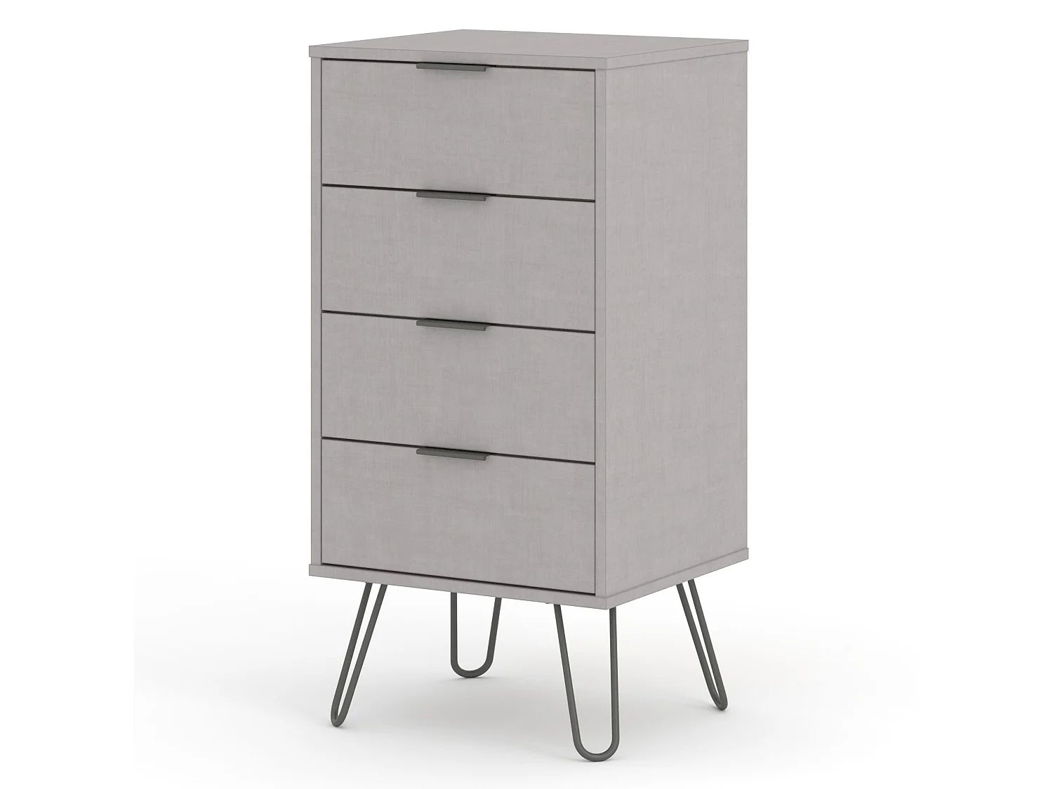 Augusta 4-Drawer Narrow Chest of Drawers, Industrial Design
