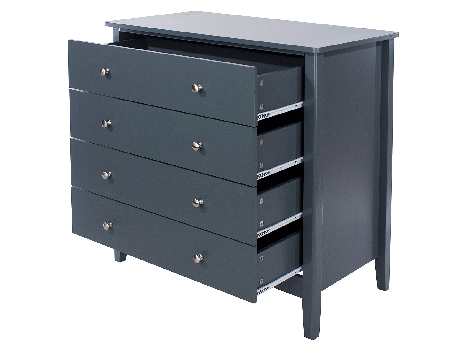 Como 4-Drawer Shaker-Style Chest of Drawers, Metal Hardware
