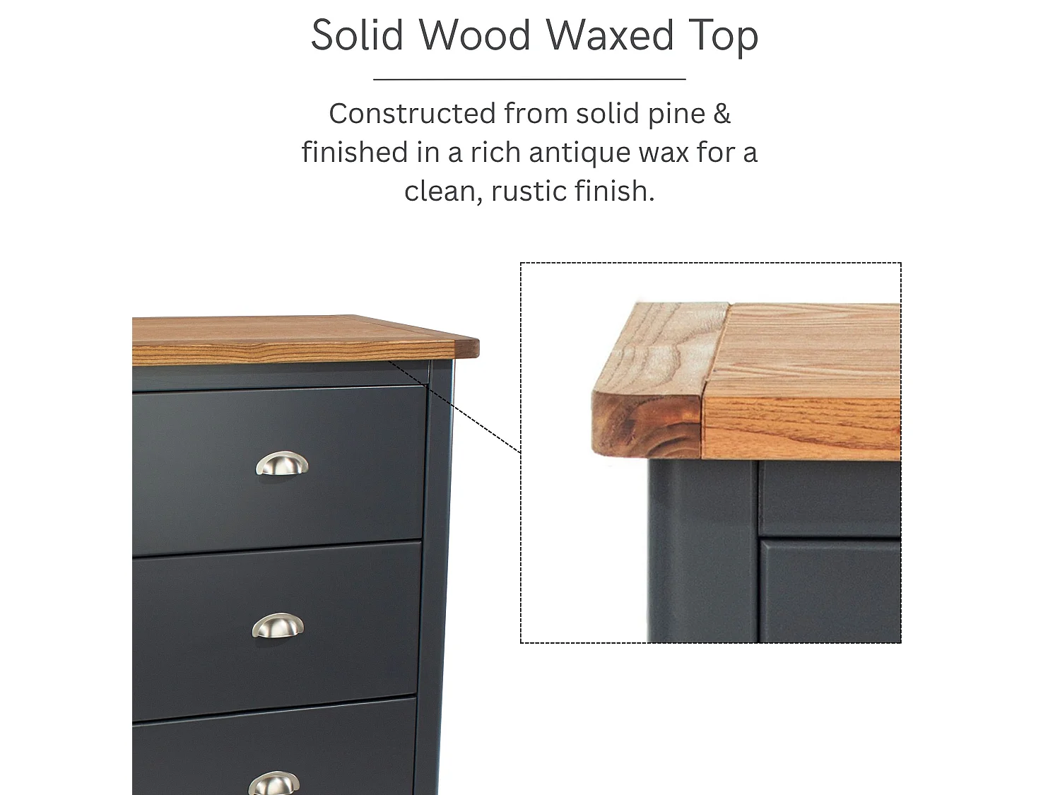 Dunkeld 3 + 3 Drawer Wide Chest of Drawers, Midnight Blue