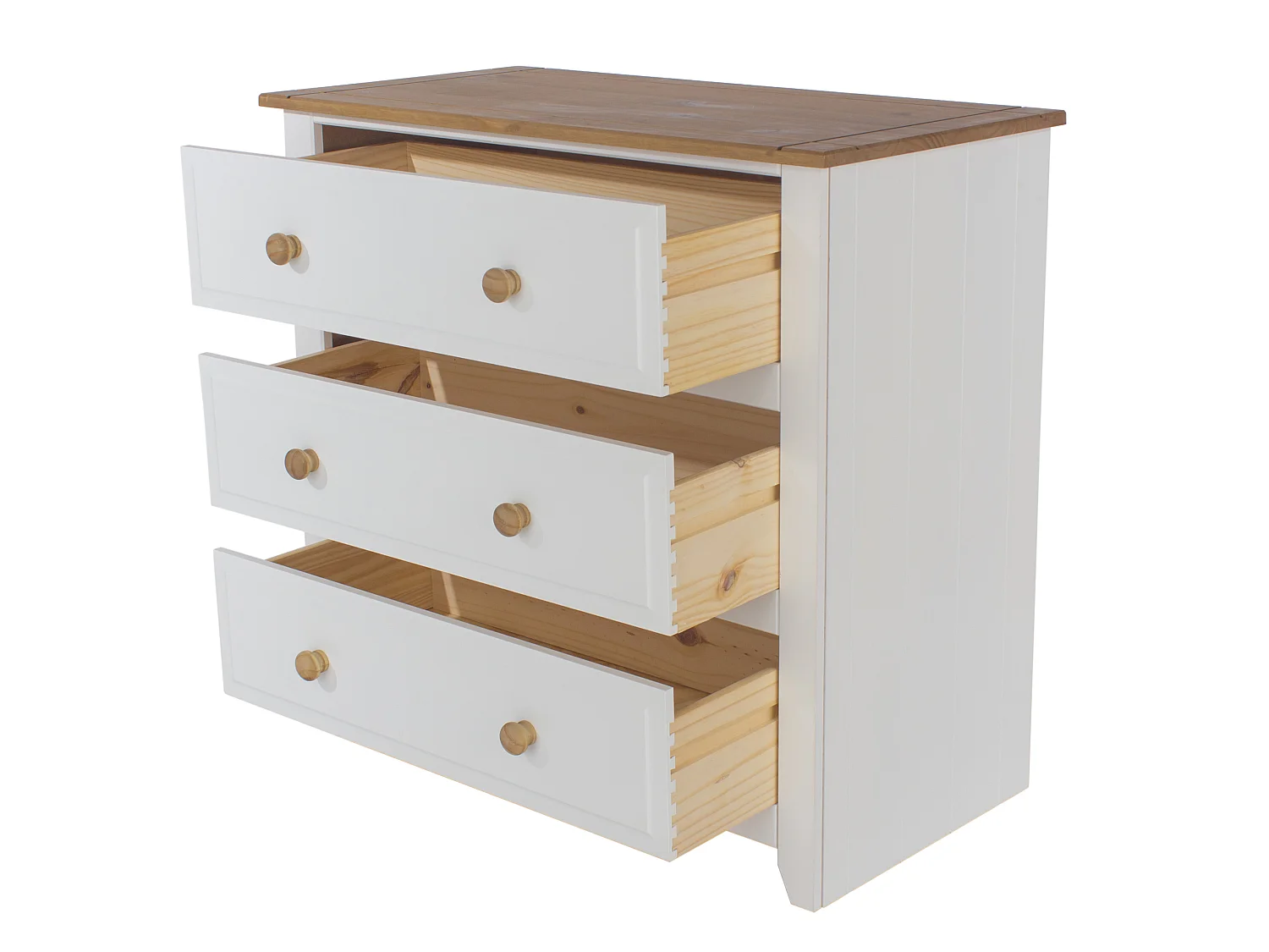 Capri 3-Drawer Chest of Drawers, Coastal White Paint
