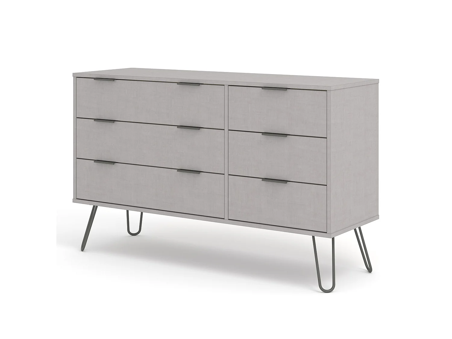 Augusta 3 + 3 Drawer Wide Chest of Drawers, Industrial Design