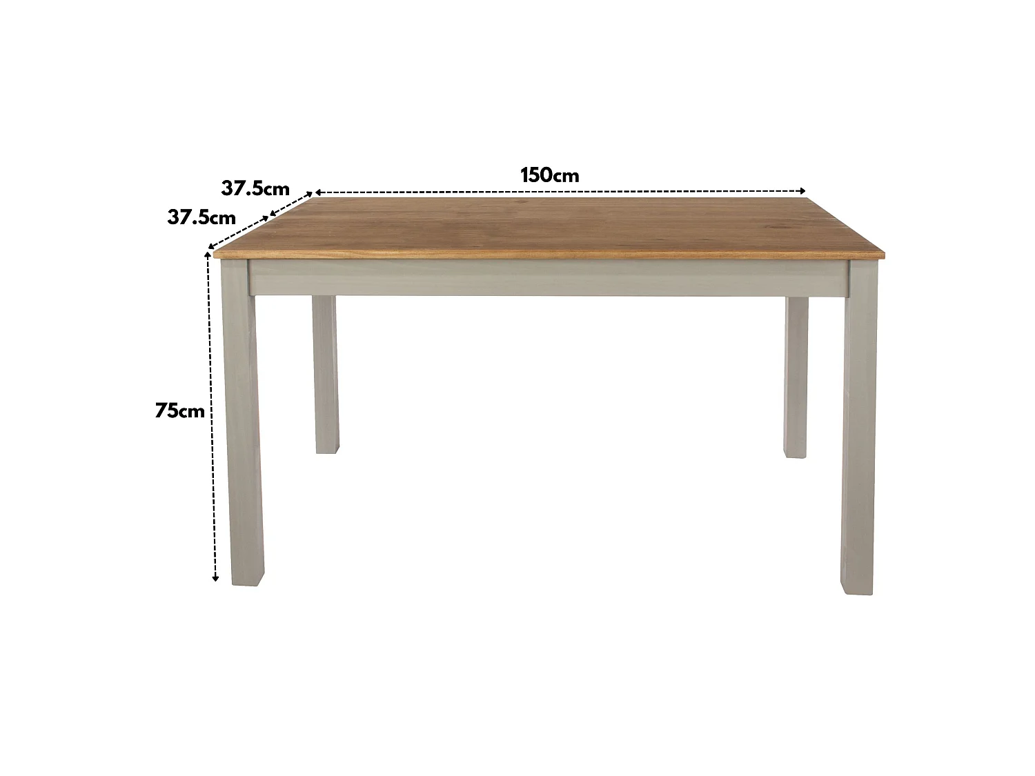 Linea Scandinavian Solid Wood Dining Table, Wax Finish
