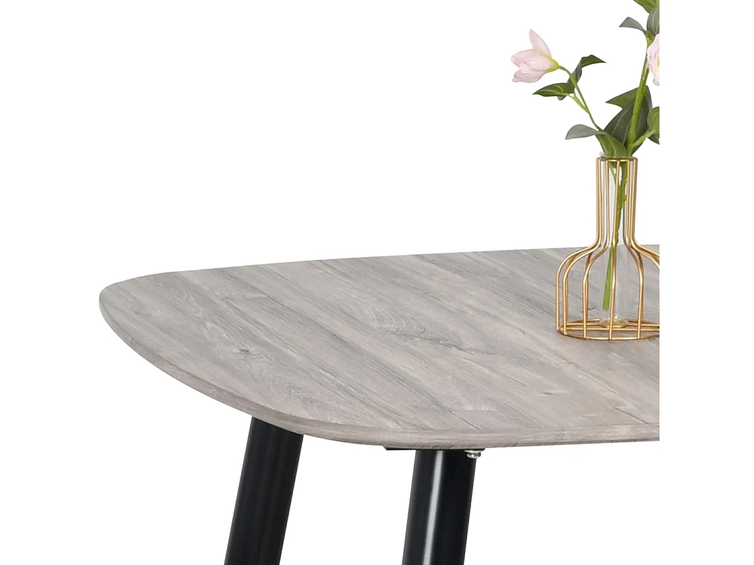 Aspen Square Dining Table, Wooden Top & Black Tapered Metal Frame