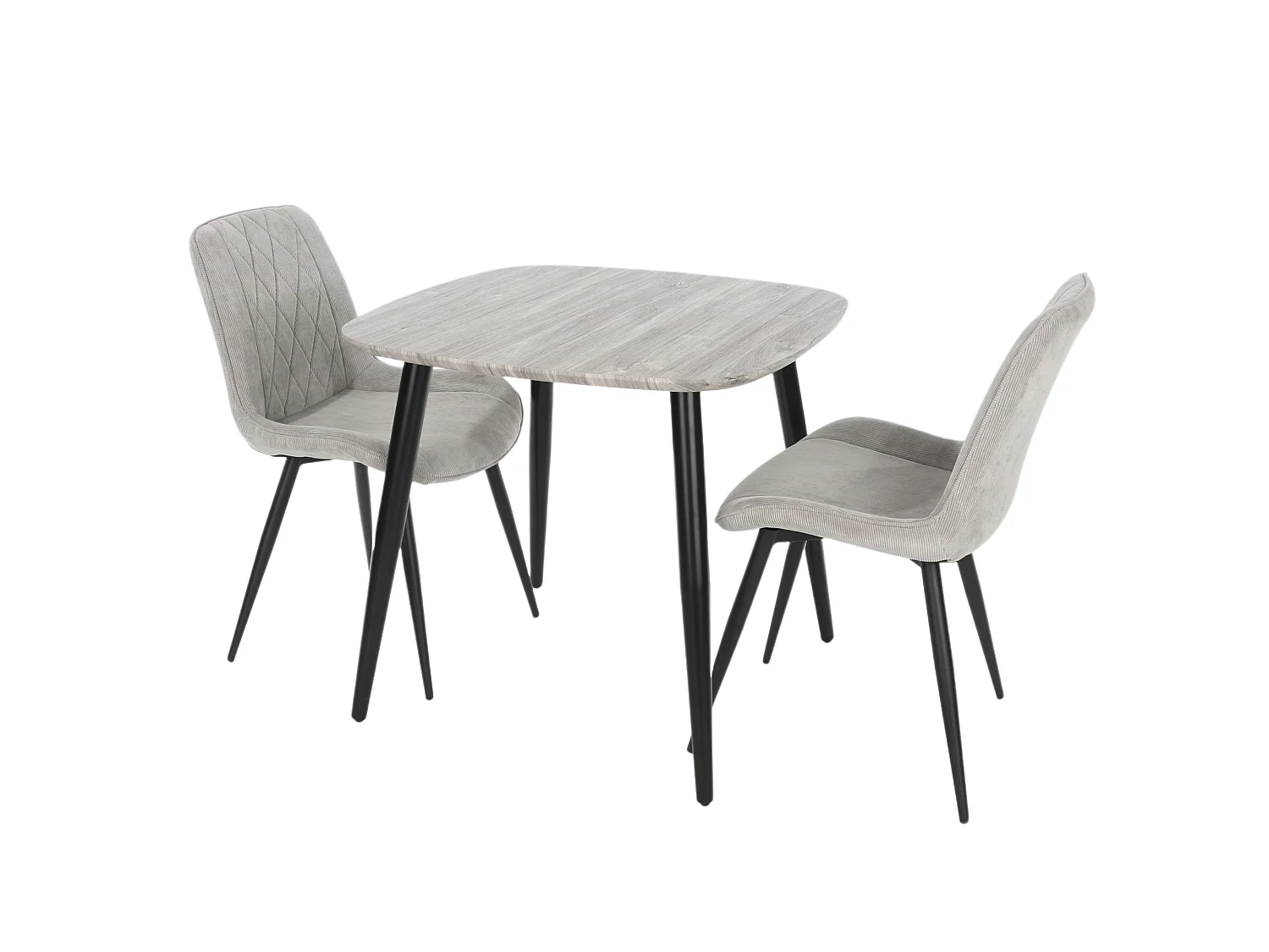 Aspen Square Dining Table, Wooden Top & Black Tapered Metal Frame