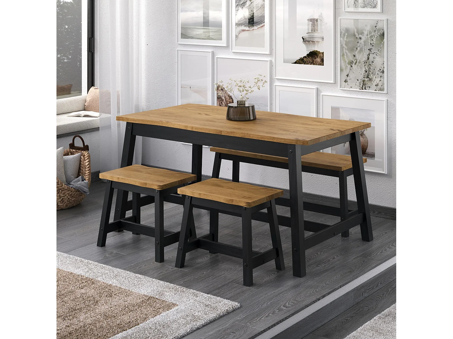 Linea Solid Wood Live Edge Dining Table