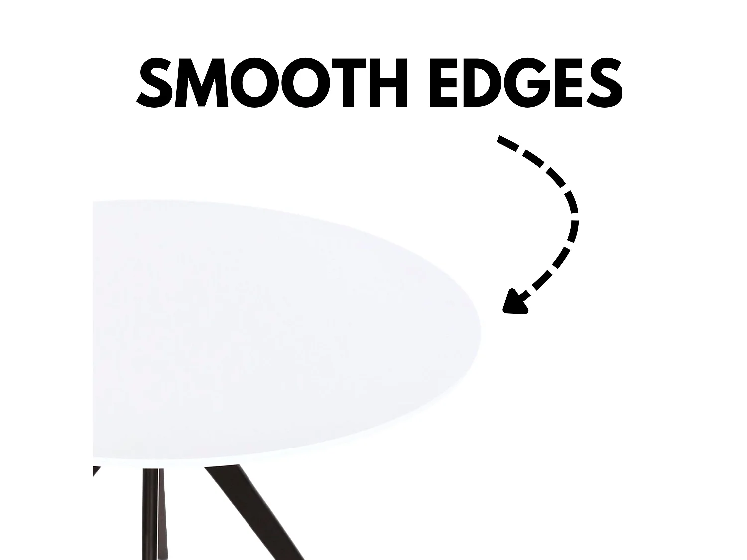 Aspen Round Dining Table, Wooden Top & Black Tapered Metal Frame