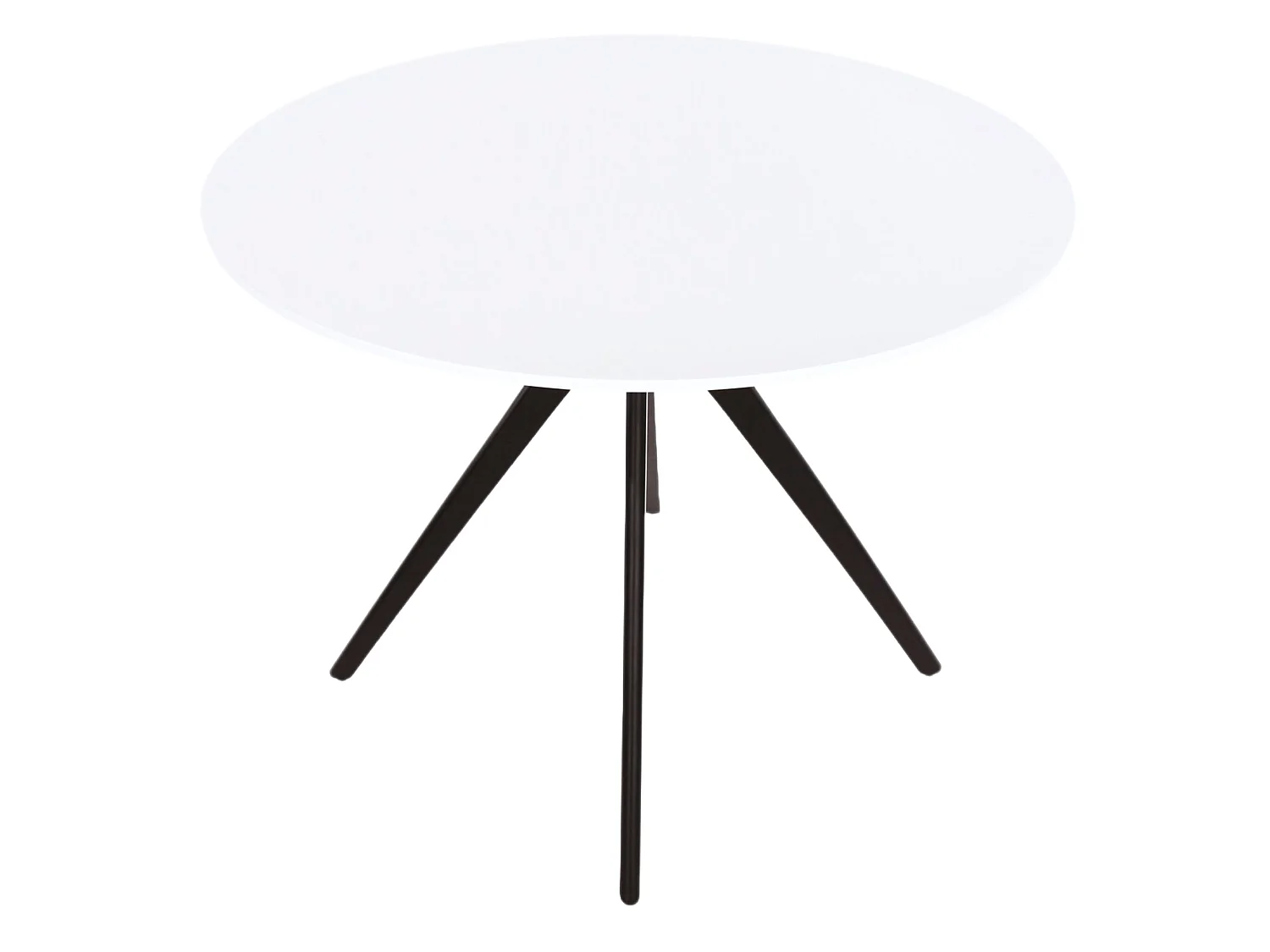 Aspen Round Dining Table, Wooden Top & Black Tapered Metal Frame