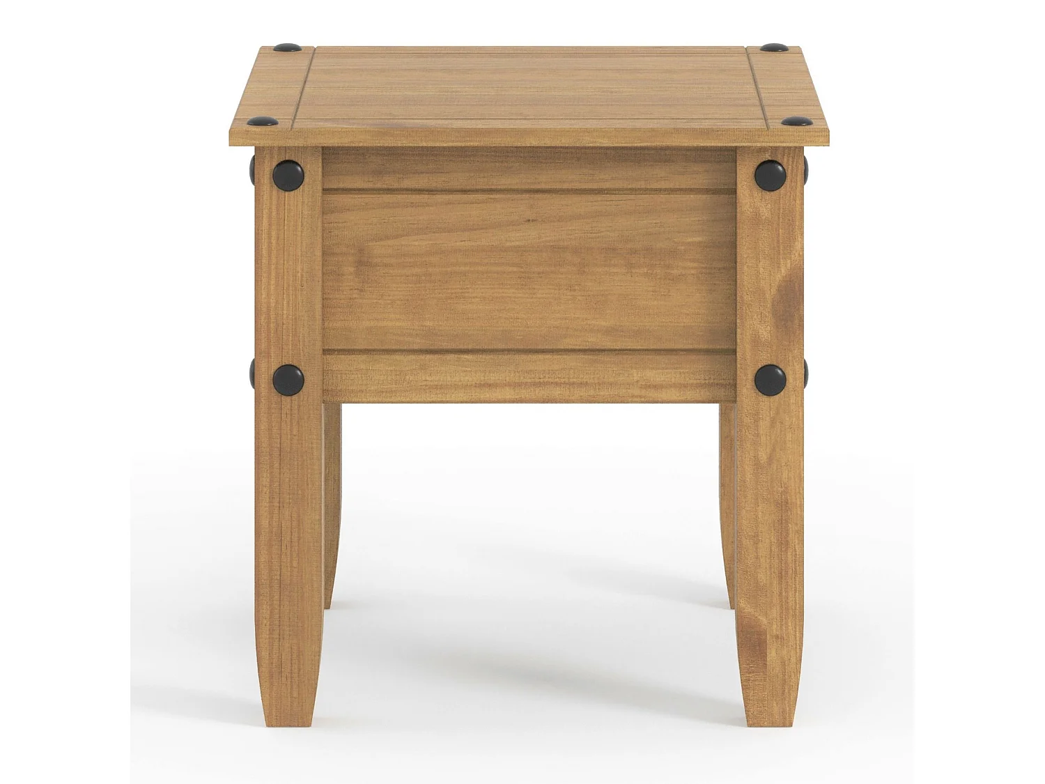 Corona Lamp Table, Rustic Waxed Solid Pine Wood