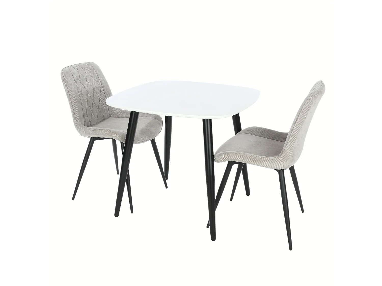 Aspen Square Dining Table, Wooden Top & Black Tapered Metal Frame