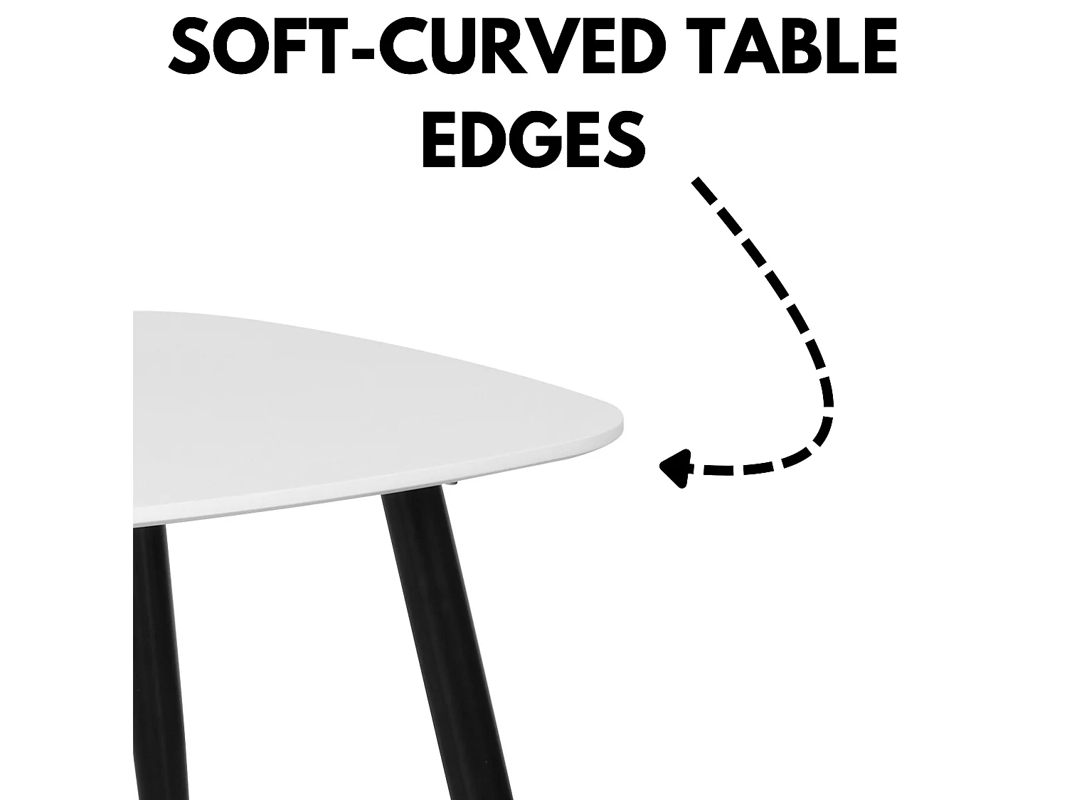 Aspen Square Dining Table, Wooden Top & Black Tapered Metal Frame
