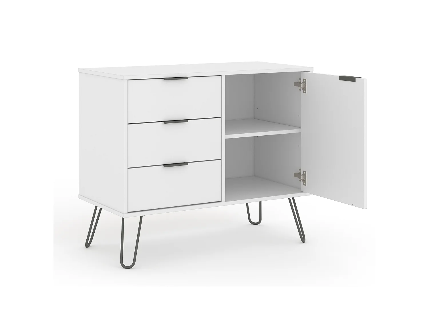 Small Sideboard With 1 Door, 3 Drawers