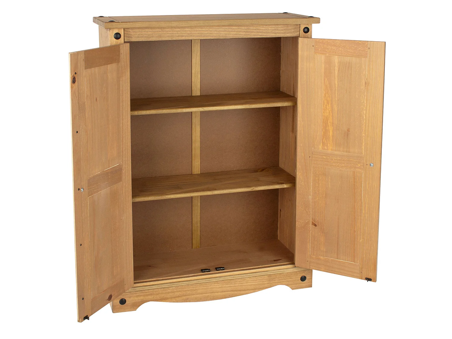 Corona 2-Door Cupboard Unit, Solid Waxed Wood