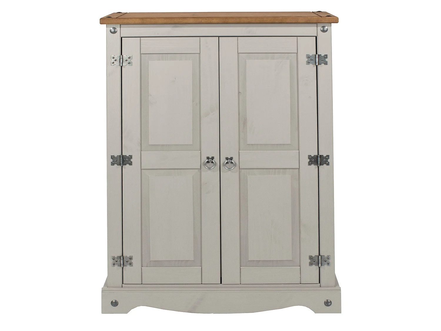 Corona 2-Door Cupboard Unit, Solid Waxed Wood