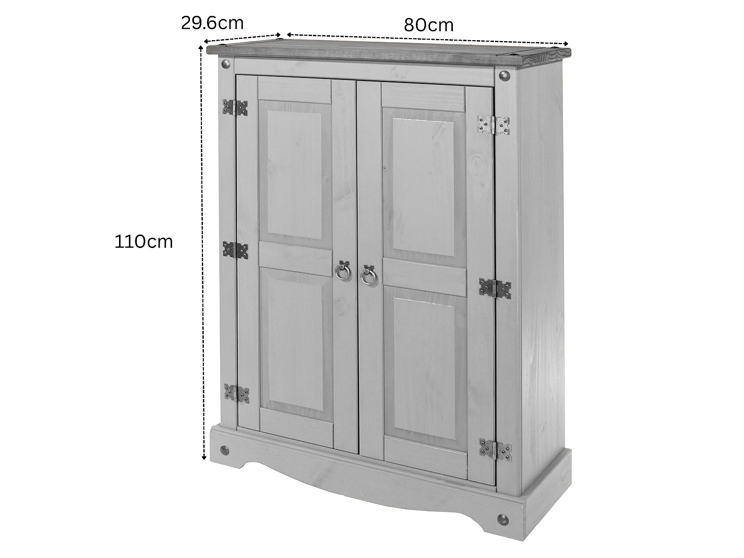 Corona 2-Door Cupboard Unit, Solid Waxed Wood